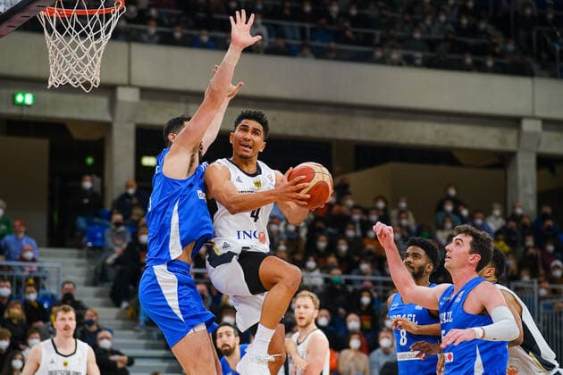Maodo Lo Germany, 4 at the throw GER, Germany vs Israel, Basketball, World Cup Qualifiers, 28 02 2022, GER, Germany vs Israel, Basketball, World Cup Qualifiers, 28 02 2022 Heidelberg Copyright: xEibner-Pressefotox EP_EER