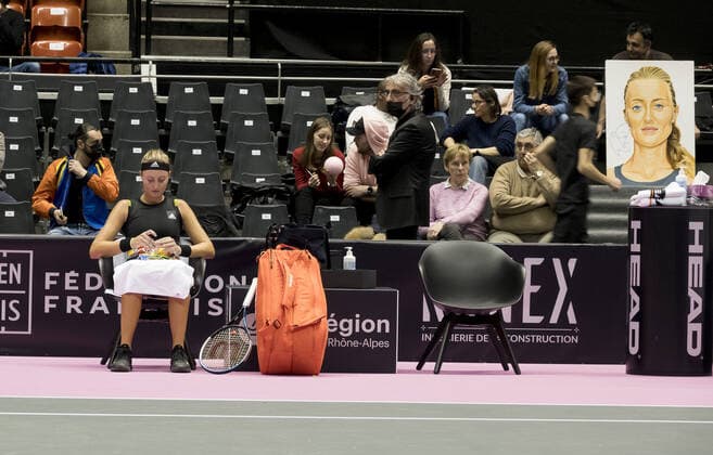 Kristina Mladenovic (FRA) - Open 6eme sens MÃ tropole de Lyon, Lyon 01 03 2022 - TENNIS : Kristina Mladenovic vs Shuai Zhang - Open 6eme Sens Lyon Metropole - Lyon 01 03 2022 SandrineThesillat Panoramic 