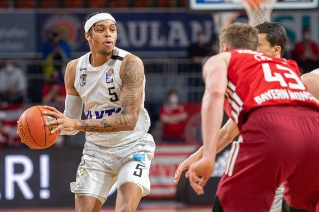 Caleb Homesley 5 Hamburg Towers , , FC Bayern Basketball vs Hamburg Towers, easyCredit BBL, 02 03 2022 Munich Bavaria Germany Copyright: xkolbert-press UlrichxGamelx