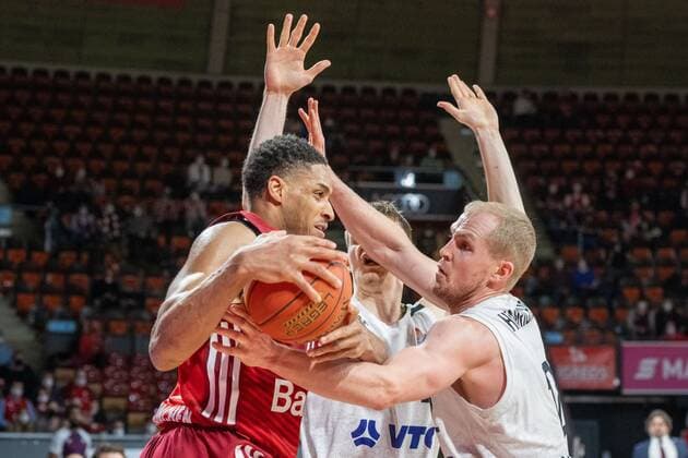 Augustine Rubit 21 FC Bayern , Seth Hinrichs 12 Hamburg Towers , FC Bayern Basketball vs Hamburg Towers, easyCredit BBL, 02 03 2022 Muenchen Bayern Germany Copyright: xkolbert-press UlrichxGamelx