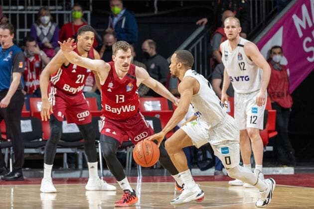 Andreas Obst 13 FC Bayern , FC Bayern Basketball vs Hamburg Towers, easyCredit BBL, 02 03 2022 Munich Bavaria Germany Copyright: xkolbert-press UlrichxGamelx