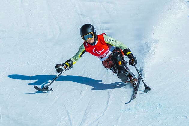 Yinqang (China) 03.03.22 FORSTER, Anna-Lena (GER) vom BRSV Radolfzell (BAD), geboren am 15.06.1995 in Singen, paralympische Klassifikation: LW12-1 sitzend beim 3.Training Para Alpine Skiing, Women™s Sitting Downhill. Credit: Mika Volkmann *** Yinqang China 03 03 22 FORSTER, Anna Lena GER from BRSV Radolfzell BAD , born 15 06 1995 in Singen, Paralympic classification LW12 1 sitting at 3 Training Para Alpine Skiing, Women™s Sitting Downhill Credit Mika Volkmann.