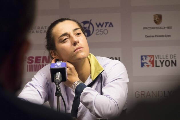Caroline GARCIA (FRA) en confÃ rence de Presse - Open 6eme sens MÃ tropole de Lyon, Lyon 03 03 2022 - TENNIS : Caroline GARCIA vs Martina TREVISAN - Open 6eme Sens Lyon Metropole - Lyon - 03 03 2022 SandrineThesillat Panoramic 