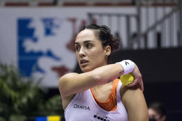Caroline GARCIA (FRA) Martina TREVISAN (ITA) - Open 6eme sens MÃ tropole de Lyon, Lyon 03 03 2022 - TENNIS : Caroline GARCIA vs Martina TREVISAN - Open 6eme Sens Lyon Metropole - Lyon - 03 03 2022 SandrineThesillat Panoramic 