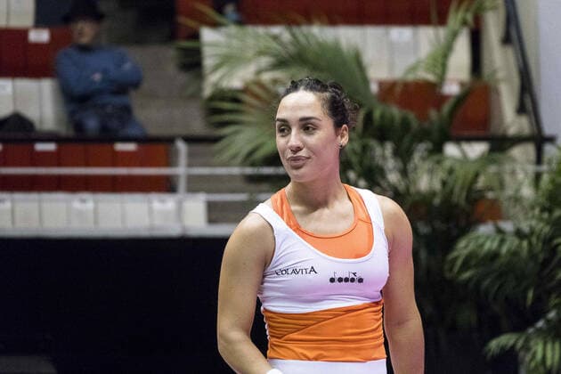 Martina TREVISAN (ITA) - Open 6eme sens MÃ tropole de Lyon, Lyon 03 03 2022 - TENNIS : Caroline GARCIA vs Martina TREVISAN - Open 6eme Sens Lyon Metropole - Lyon - 03 03 2022 SandrineThesillat Panoramic 