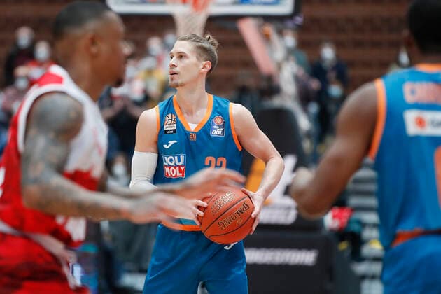 04 03 2022, s Oliver Wuerzburg vs ratiopharm Ulm, easyCredit BBL, 23 matchday, GER, Wuerzburg, tectake Arena, In picture Thomas Klepeisz ratiopharm ulm Copyright: HMBxMedia xJulienxBecker