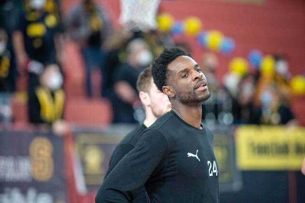 Roland L Amour Nyama Nuernberg Falcons, 24 back in Tuebingen Tigers Tuebingen vs Nuernberg Falcons, 2 Basketball Bundesliga, Pro A, Barmer 2 Basketball, 27 Match Day , Season 2021 2022, 04 03 2022 Tigers Tuebingen vs Nuernberg Falcons, 2 Basketball Bundesliga, Pro A, Barmer 2 Basketball, 27 Match Day , Season 2021 2022, 04 03 2022 Tuebingen Copyright: xNinaxSanderx xEibnerxPressefotox EP_NSR