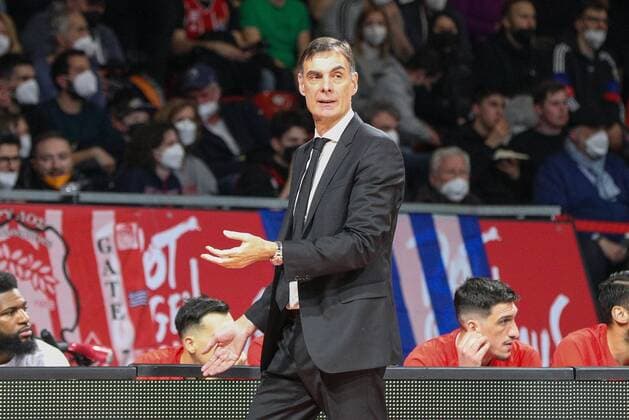 Head coach Georgios Bartzokas Olympiakos Piraeus , FC Bayern Basketball vs Olympiakos Piraeus, Euroleague, 04 03 2022 Munich Bavaria Germany Copyright: xkolbert-press ChristianxKolbertx