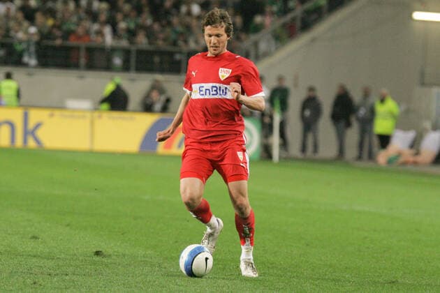 Aus DFB Pokalhalbfinale VfL Wolfsburg (WOB) - VfB Stuttgart 0:1 am Mittwoch 18 April 2007 . Im Foto: VfB Spieler Benjamin Lauth *** From DFB Cup semifinal VfL Wolfsburg WOB VfB Stuttgart 0 1 on Wednesday 18 April 2007 In photo VfB player Benjamin Lauth