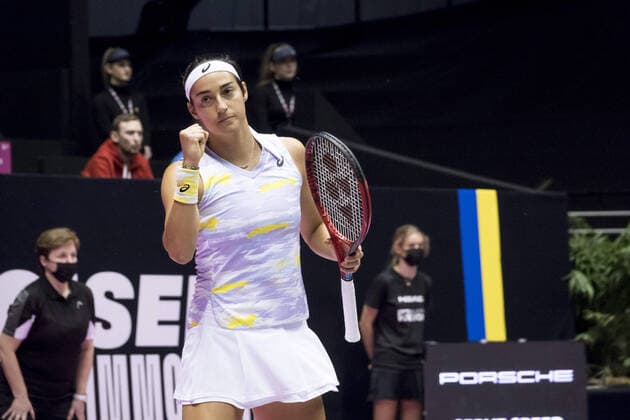 Caroline GARCIA (FRA) en 1 2 finale TENNIS : Open 6eme sens Metropole de Lyon - 05 03 2022 SandrineThesillat Panoramic 