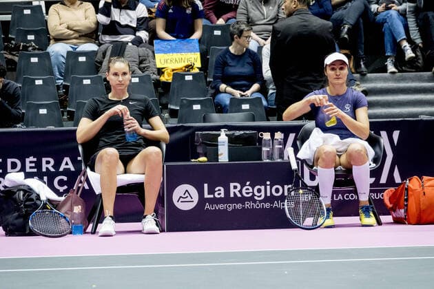 Le double Monica NICULESCU (ROU) Alexandra PANOVA (RUS) TENNIS : Open 6eme sens Metropole de Lyon - 05 03 2022 SandrineThesillat Panoramic 