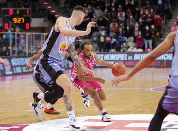 Parker Jackson Cartwright Telekom Baskets Bonn vs HAKRO Merlins Crailsheim easyCredit BBL 1 Bundesliga , 2021 2022 season , Main round 23 matchday
