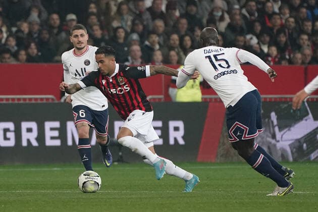 Justin Kluivert (OGC Nice) FOOTBALL : OGC Nice vs PSG - Ligue 1 Uber Eats - Nice - 05 03 2022 NorbertScanella Panoramic 