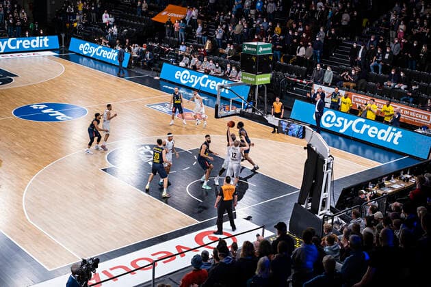 Eddy Edigin Towers , Seth Hinrichs Towers 05 03 22, Hamburg, Hamburg Towers vs EWE Baskets Oldenburg, easyCredit BBL, Basketball Bundesliga, 1 Liga, season 2021 2022, matchday 23 Â