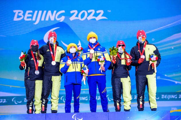 Paralympics, BEIJING 2022, Biathlon, Award Ceremony with Linn Kazmaier and Leonie Walter