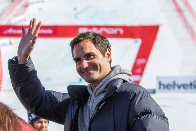 Sport Themen der Woche KW09 Sport Bilder des Tages ALPINE SKIING - FIS WC Lenzerheide LENZERHEIDE,SWITZERLAND,06.MAR.22 - ALPINE SKIING - FIS World Cup, giant slalom, ladies. Image shows Roger Federer.  GEPAxpictures xGintarexKarpaviciute