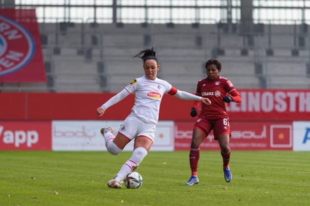 Munich, Germany, Mar 6th 2022: Peggy Kuznik (21 1. FC Cologne) during the Flyeralarm Frauen Bundesliga match between FC Bayern Munich and 1. FC Cologne at FC Bayern Campus, Munich. Sven Beyrich SPP FC Bayern Munich v 1. FC Cologne - Flyeralarm Frauenbundesliga - FC Bayern Campus 