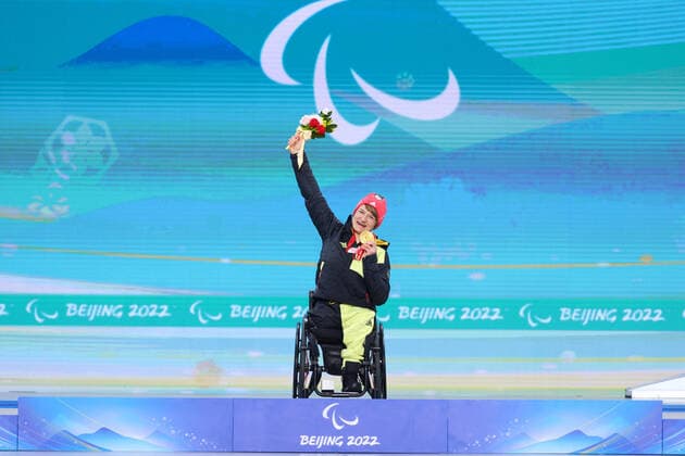 Anna-Lena Forster (GER), MARCH 8, 2022 - Alpine Skiing : Women s Super Combined Sitting Medal Ceremony during the Beijing 2022 Paralympic Winter games, Winterspiele,Spiele, Summer games at Yanqing Medal Plaza in Beijing, China.  (182728631)