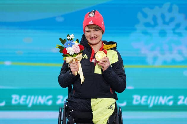 Anna-Lena Forster (GER), MARCH 8, 2022 - Alpine Skiing : Women s Super Combined Sitting Medal Ceremony during the Beijing 2022 Paralympic Winter games, Winterspiele,Spiele, Summer games at Yanqing Medal Plaza in Beijing, China.  (182728636)