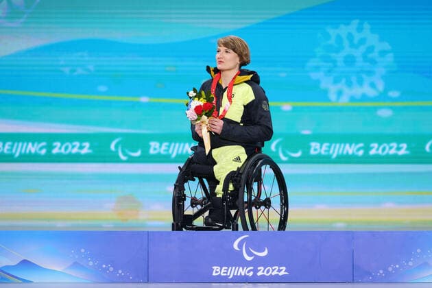 Anna-Lena Forster (GER), MARCH 8, 2022 - Alpine Skiing : Women s Super Combined Sitting Medal Ceremony during the Beijing 2022 Paralympic Winter games, Winterspiele,Spiele, Summer games at Yanqing Medal Plaza in Beijing, China.  (182728642)