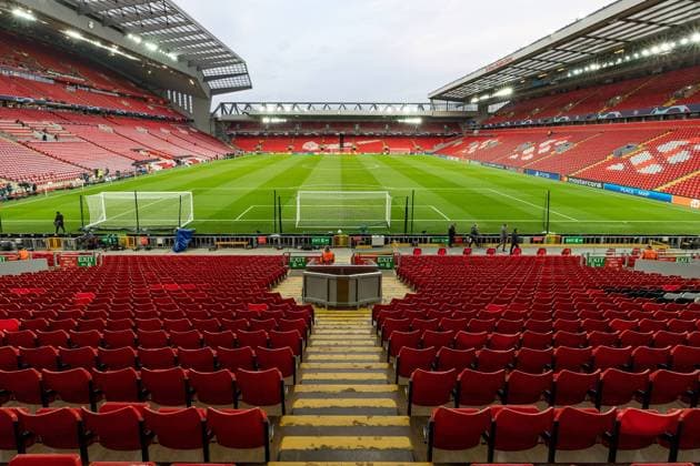 Liverpool v Inter Milan Champions League 08 03 2022. General stadium view inside Anfield, looking towards The Anfield Road Stand from inside The Kop, before the Champions League match between Liverpool and Inter Milan at Anfield, Liverpool, England on 8 March 2022. Editorial use only , Copyright: xIanxStephenx PSI-14818-0018