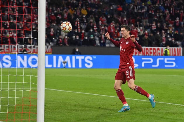 Goal Robert LEWANDOWSKI Bayern Muenchen to 3 0,Action,Goal shot Football Champions League Round of 16 FC Bayern Muenchen RB Salzburg on 08 03 2022 A L L I A N Z A R E N A