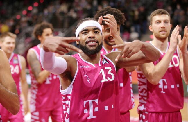Javontae Hawkins Telekom Baskets Bonn win vs FC Bayern Munich easyCredit BBL 1 Bundesliga , 2021 2022 season , Hauptrunde 24 matchday