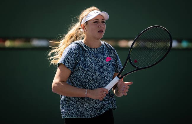 March 8, 2022, INDIAN WELS, CALIFORNIA, UNITED STATES: Amanda Anisimova of the United States during practice at the 2022 BNP Paribas Open WTA, Tennis Damen 1000 tennis tournament INDIAN WELS UNITED STATES - ZUMAa181 20220308_zaa_a181_049 Copyright: xRobxPrangex