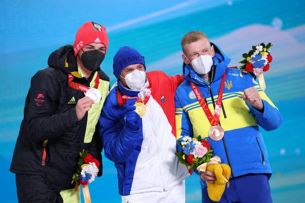 Paralympics, BEIJING 2022, Cross-Country Skiing, Sprint, Award Ceremony with Marco Maier