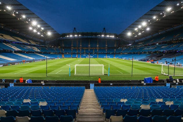 Manchester City v Sporting Clube de Portugal UEFA Champions League The Etihad Stadium, Manchester ahead of the UEFA Champions League Round of 16 second leg match between Manchester City and Sporting Clube de Portugal. Content Not Available For UK Newspapers Copyright: xMattxWilkinsonx FIL-16635-0002