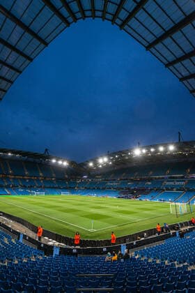 Manchester City v Sporting Clube de Portugal UEFA Champions League The Etihad Stadium, Manchester ahead of the UEFA Champions League Round of 16 second leg match between Manchester City and Sporting Clube de Portugal. Content Not Available For UK Newspapers Copyright: xMattxWilkinsonx FIL-16635-0003