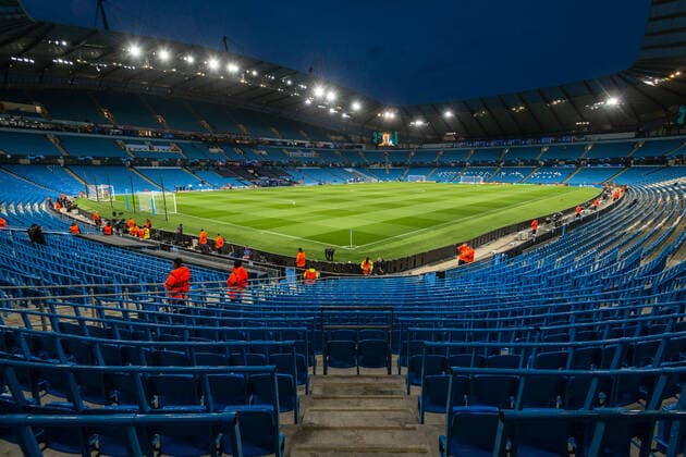 Manchester City v Sporting Clube de Portugal UEFA Champions League The Etihad Stadium, Manchester ahead of the UEFA Champions League Round of 16 second leg match between Manchester City and Sporting Clube de Portugal. Content Not Available For UK Newspapers Copyright: xMattxWilkinsonx FIL-16635-0004