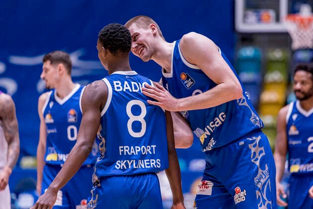 easyCredit BBL, Fraport Skyliners vs BG Göttingen, Frankfurt, Fraport Arena, 9 3 2022 Brancou Badio Fraport Skyliners 8 Matt Haarms Fraport Skyliners 3 , Fraport Skyliners vs BG Göttingen, Frankfurt, Fraport Arena, 9 3 2022 Copyright: xBEAUTIFULxSPORTS Gawlikx