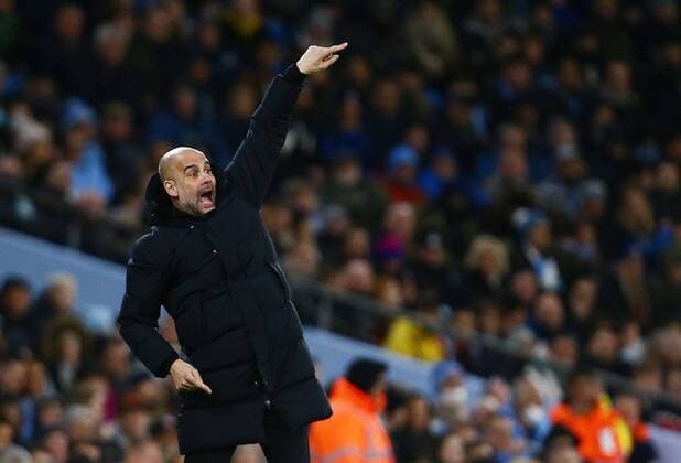 Mandatory Credit: Photo by Matt West Shutterstock (12841256i) Manchester City manager Pep Guardiola issues instructions Manchester City v Sporting Lisbon, UEFA Champions League, Round of 16, Second Leg, Football, Etihad Stadium, Manchester, UK - 09 Mar 2022 EDITORIAL USE ONLY No use with unauthorised audio, video, data, fixture lists, club league logos or live services. Online in-match use limited to 120 images, no video emulation. No use in betting, games or single club league player publications. Manchester City v Sporting Lisbon, UEFA Champions League, Round of 16, Second Leg, Football, Etihad Stadium, Manchester, UK - 09 Mar 2022 EDITORIAL USE ONLY No use with unauthorised audio, video, data, fixture lists, club league logos or live services. Online in-match use limited to 120 images, no video emulation. No use in betting, games or single club league player publications. Copyright: xMattxWest Shutterstockx 12841256i
