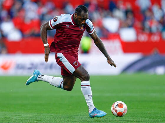 ESP: Sevilla FC-West Ham. UEFA Europa League Michail Antonio of West Ham during the UEFA Europa League match, round of 16 between Sevilla FC and West Ham played at Sanchez Pizjuan Stadium on March 10, 2022 in Sevilla, Spain. (Antonio Pozo PRESSINPHOTO) kpng Copyright: xAntonioxPozox xPRESSINPHOTOx AP_100322_004
