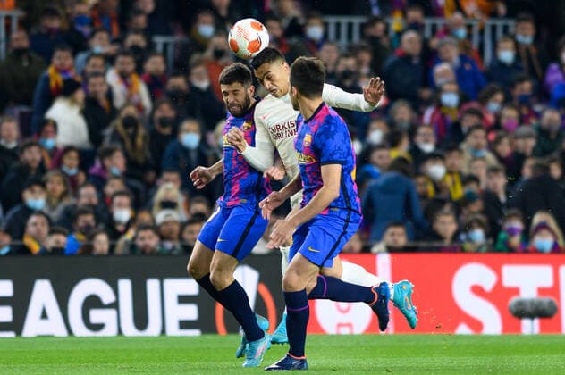 March 10, 2022, Barcelona, Spain: Mostafa Mohamed of Galatasaray AS during the UEFA Europa League match between FC Barcelona, Barca and Galatasaray ASat Camp Nou in Barcelona, Spain. Barcelona Spain - ZUMAd159 20220310_zia_d159_075 Copyright: xGerardxFrancox