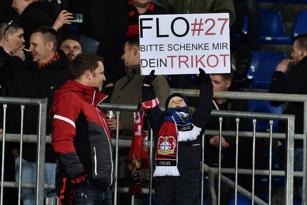 March 10, 2022, BERGAMO, Italia: Leverkusen s supporters during UEFA Europa League round of 16 first leg soccer match Atalanta BC vs Bayer 04 Leverkusen at the Bergamo Stadium in Bergamo, Italy, 10 March 2022..ANSA PAOLO MAGNI Soccer: Europa League; Atalanta-Bayer 04 Leverkusen  - ZUMAa110 20220310_zaf_a110_084 Copyright: xPaoloxMagnix