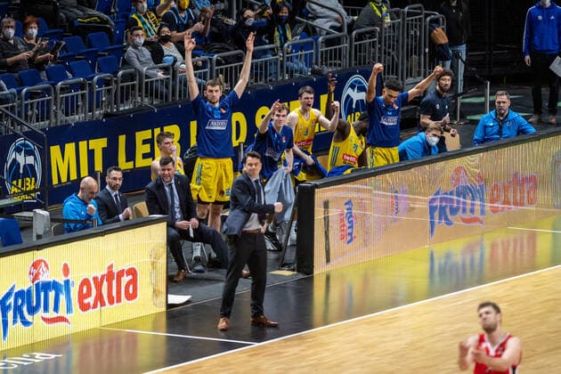 Basketball Berlin 10 03 2022 Season 2021 2022 Euroleague Regular Season Alba Berlin Olympiakos Piraeus Jubel Alba