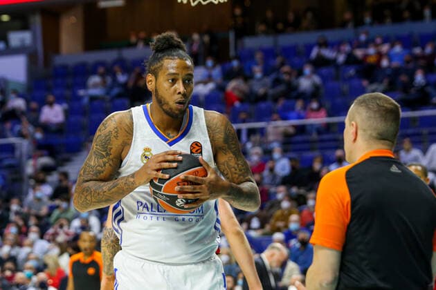 10th March 2022 Wizink Center Madrid, Spain Turkish Airlines Euroleague Basketball Spain, Real Madrid vs AX Armani Exchange Milan Trey Thompkins Madrid Madrid Madrid Spain Basketball Copyright: xAlbaxPachecox xAgenciaxLOFx
