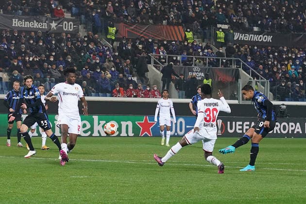 Photo Spada LaPresse March 10, 2022 - Bergamo ,Italy Soccer Atalanta vs Bayer Leverkusen - Europa League 2021 2022 In the photo : Luis Muriel (Atalanta BC); goal 3-1  Copyright: xSpada LaPressex