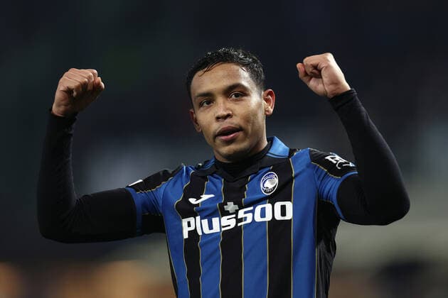 Luis Muriel (Atalanta BC) celebrates after scoring his side s third goal of the match during Atalanta BC vs Bayer Leverkusen, football Europa League match in Bergamo, Italy, March 10 2022  Copyright: xFrancescoxScaccianocex xipa-agenx xx 0