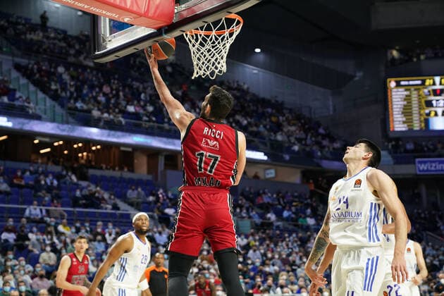 March 10, 2022, Madrid, Spain: Madrid, Spain, Palacio de Deportes, March 10, 2022, Giampaolo Ricci (AX Armani Exchange Milan) shootinhg during Real Madrid Baloncesto vs A.X Armani Exchange Milano - Basketball Euroleague Championship. Basketball Euroleague Championship - Real Madrid Baloncesto vs A X Armani Exchange Milano, Madrid, Spain - ZUMAl164 20220310_zsa_l164_043 Copyright: xSimonexLucarellix