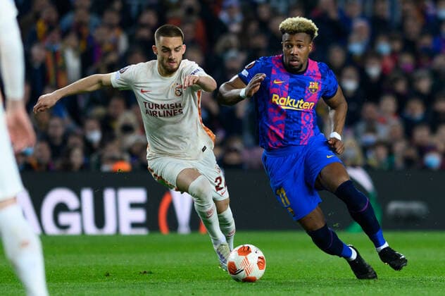 March 10, 2022, Barcelona, Spain: Adama Traore of FC Barcelona, Barca during the UEFA Europa League match between FC Barcelona and Galatasaray ASat Camp Nou in Barcelona, Spain. Barcelona Spain - ZUMAd159 20220310_zia_d159_111 Copyright: xGerardxFrancox