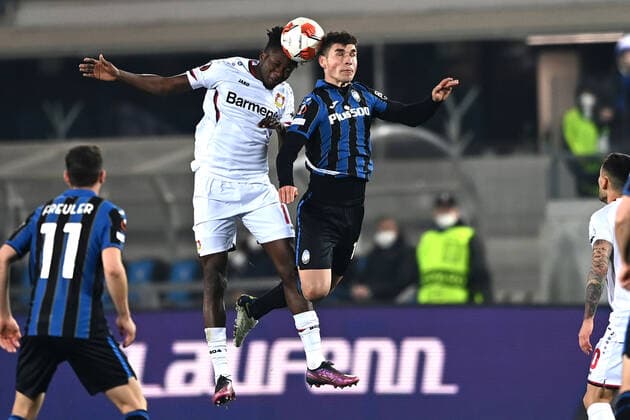 Mg Bergamo 10 03 2022 - Europa League Atalanta-Bayer Leverkusen foto Matteo Gribaudi Image nella foto: Edmond Tapsoba-Rusland Malinovskyi 
