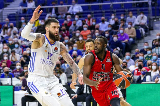 10th March 2022 Wizink Center Madrid, Spain Turkish Airlines Euroleague Basketball Spain, Real Madrid vs AX Armani Exchange Milan Vincent Poirier Madrid and Jerian Grant Milan Madrid Spain Basketball Copyright: xAlbaxPachecox xAgenciaxLOFx
