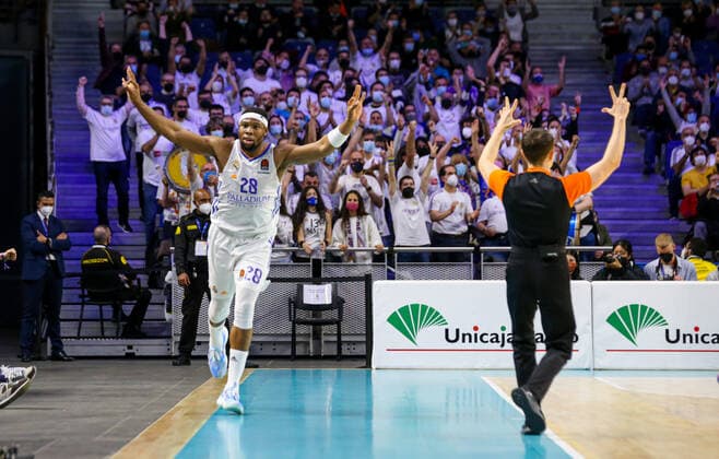 10th March 2022 Wizink Center Madrid, Spain Turkish Airlines Euroleague Basketball Spain, Real Madrid vs AX Armani Exchange Milan Guerschon Yabusele Madrid for three Madrid Spain Basketball Copyright: xAlbaxPachecox xAgenciaxLOFx