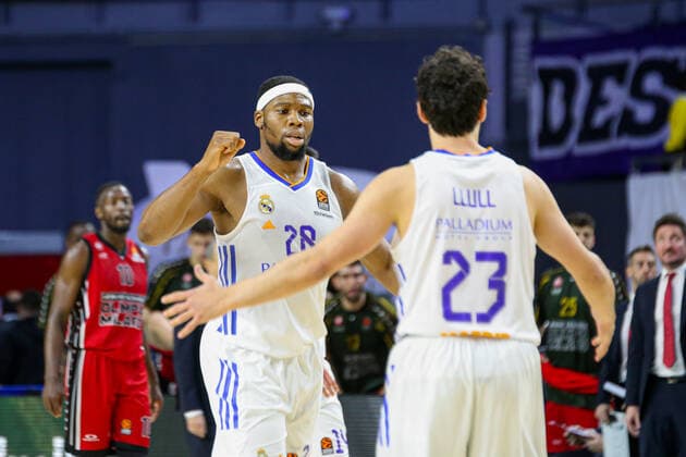 10th March 2022 Wizink Center Madrid, Spain Turkish Airlines Euroleague Basketball Spain, Real Madrid vs AX Armani Exchange Milan Sergio Llull and Guerschon Yabusele Madrid Madrid Madrid Spain Basketball Copyright: xAlbaxPachecox xAgenciaxLOFx