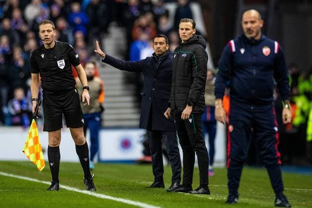 Mandatory Credit: Photo by Kirk O Rourke Rangers FC Shutterstock (12843268eh) Rangers manager Giovanni van Bronckhorst during the Europa League match at Ibrox Stadium, Glasgow. Rangers v Red Star Belgrade, Europa League, Round of 16, First Leg, Football, Ibrox Stadium, Glasgow, UK - 10 Mar 2022 EDITORIAL USE ONLY No use with unauthorised audio, video, data, fixture lists, club league logos or live services. Online in-match use limited to 120 images, no video emulation. No use in betting, games or single club league player publications. Rangers v Red Star Belgrade, Europa League, Round of 16, First Leg, Football, Ibrox Stadium, Glasgow, UK - 10 Mar 2022 EDITORIAL USE ONLY No use with unauthorised audio, video, data, fixture lists, club league logos or live services. Online in-match use limited to 120 images, no video emulation. No use in betting, games or single club league player publications. Copyright: xKirkxO Rourke RangersxFC Shutterstockx 12843268eh