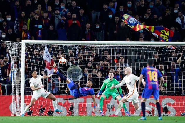 Pierre-Emerick Aubameyang (Barcelona), MARCH 10, 2022 - Football Soccer : UEFA Europa League Round of 16 1st leg match between FC Barcelona, Barca 0-0 Galatasaray AS at the Camp Nou stadium in Barcelona, Spain. Noxthirdxpartyxsales  (182953365)