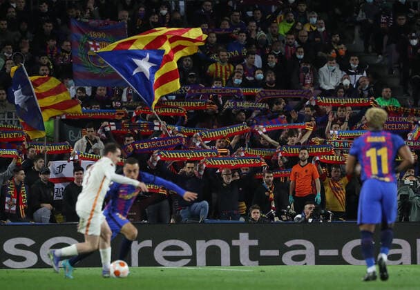 FC Barcelona, Barca v Galatasaray: Round of 16 Leg One - UEFA Europa League FC Barcelona supporters during the match between FC Barcelona and Galatasaray SK, corresponding to the first leg of the round of 16 of the UEFA Europa League, played at the Camp Nou Stadium, in Barcelona, on 10th March 2022. Barcelona Spain  Copyright: xUrbanandsportx originalFilename:urbanandsport-fcbarcel220310_nptDk.jpg